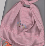Dívčí zavazovací růžový klobouček
