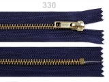 Kovový / mosazný zip 6 mm délka 18 cm (jeansový) IVO