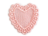 Textilní aplikace krajková 5x5 cm srdce 