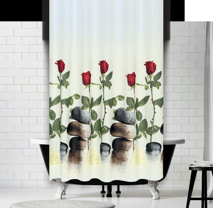 Koupelnový  Závěs 180x200 jackline  - Růže 