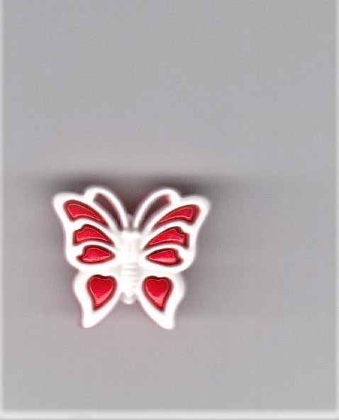 Knoflík motýl červený