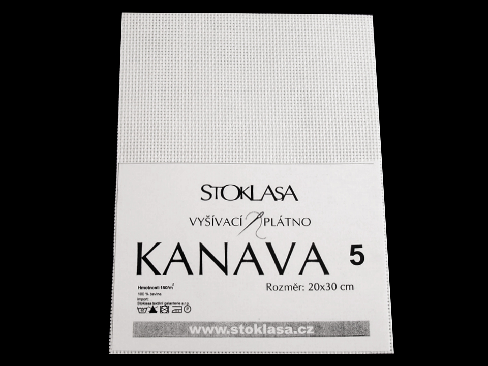 Vyšívací tkanina Kanava 7 bílá 20x30 cm 