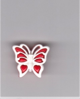 Knoflík motýl červený