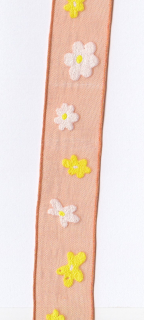 Monofilová stuha květy šíře 25 mm